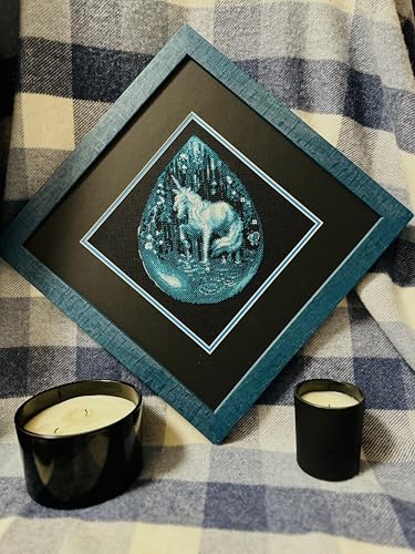 Image of RIOLIS - Unicorn Tear 2161, Cross Stitch Kits 7 inch x 7 inch, Cross Stitch Kits for Beginners & Advanced, Crossstitching Kit Adult, Embroidery Counted Stitching Kit