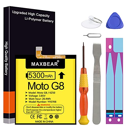 MAXBEAR Moto G Power Battery, Upgraded 5300mAh 3.85V Li-Polymer Replacement Battery for Moto G Power,KZ50,PAH30004,PAH30004US,XT20417 with Repair Tool Kit
