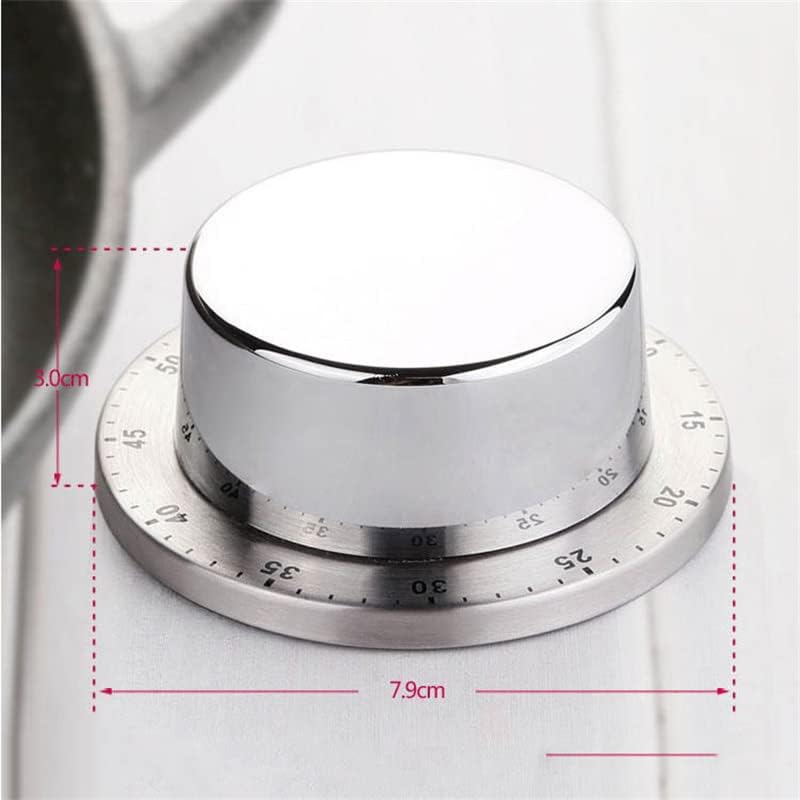 10pcs Stainless Steel Kitchen Timer with Magnetic Base Manual Mechanical Cooking Timer Countdown Cooking Tools(Black)