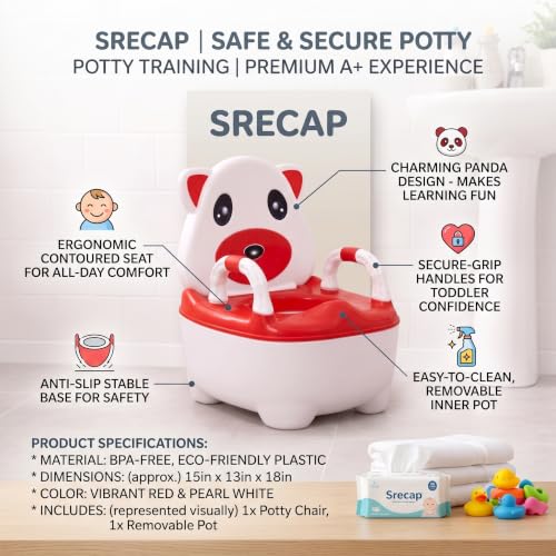 Image of Baby Potty Seat for 6 Months to 2 Years | Potty Training Chair with Removable Bowl | BPA Free Toddler Potty Chair with Backrest