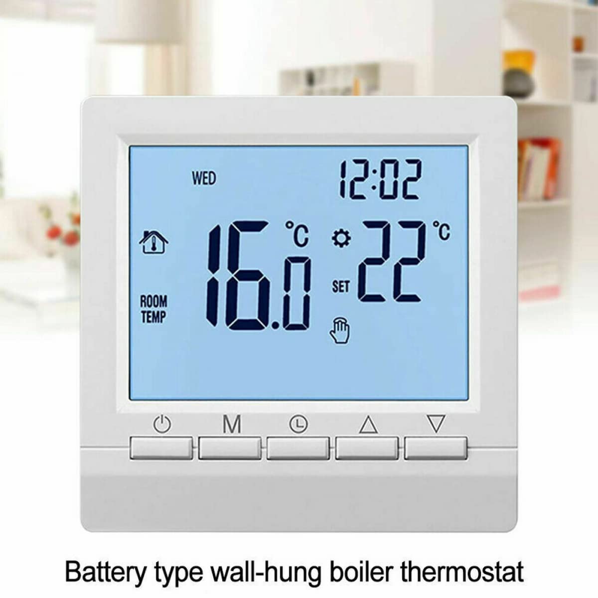 RANRAO Thermostats de Chauffage par Le Sol, Thermostat numérique Intelligent pour Chauffage au Sol, écran Tactile LCD, pour Maison, Bureau, pour systèmes de Chauffage électrique
