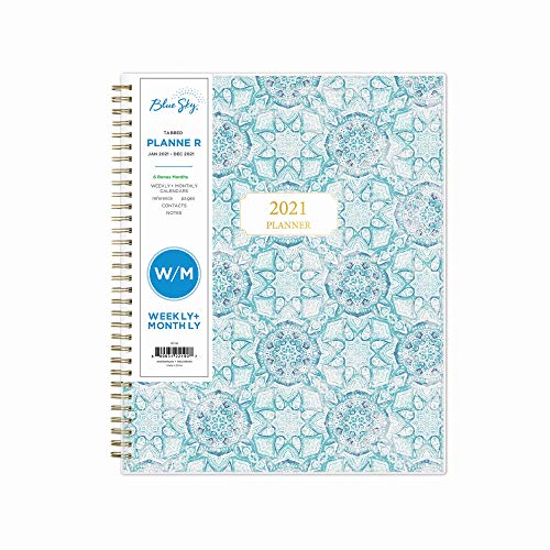 Blue Sky 2021 Weekly & Monthly Planner, Flexible Cover, Twin-Wire Binding, 8.5