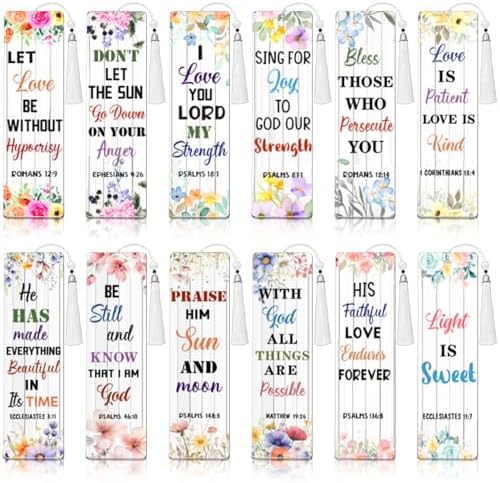 Amazon.com: 12 Pcs Christian Diamond Art Bookmarks 5D Bible Verse ...