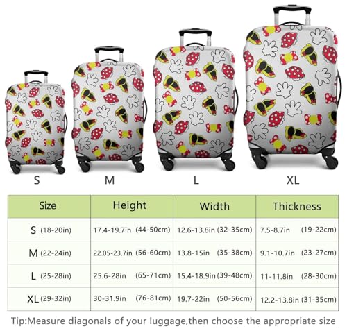 Luggage Cover Travel Suitcase Protector, Elastic Washable Baggage Covers, Cartoon Mouse Suitcase Sleeve Covers Fits 18-20 Inch Baggage (S)3