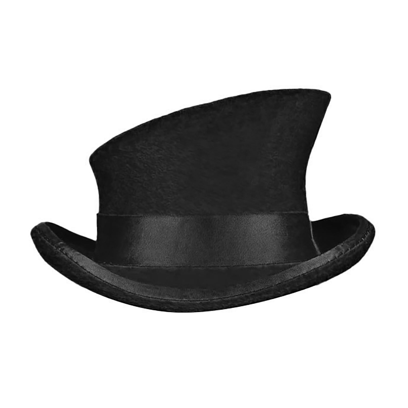 Wollfilz Zylinder für Damen Herren - Unisex Asymmetrischer Melonenhut Kopfschmuck Karneval Halloween Kostüm Cocktails Magier Gentlemen Performing Jazz Caps Rock Hat Magic Hat