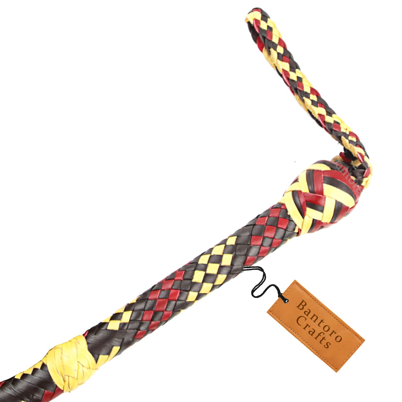 Indiana Jones Frusta in Pelle di Canguro equestre Pancia della Frusta in Pelle Resistente e Supporto in Pelle all'Interno 16 trecce Fili Pelle Intrecciata Frusta rumorosa Che schiocca