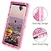 Coolden Galaxy Note 9 Case, Luxury Floating Glitter Case Sparkle Bling Quicksand Cover Clear Heavy Duty Bumper Dual Layer Anti-Drop PC Frame TPU Back for Samsung Galaxy Note 9, Pink