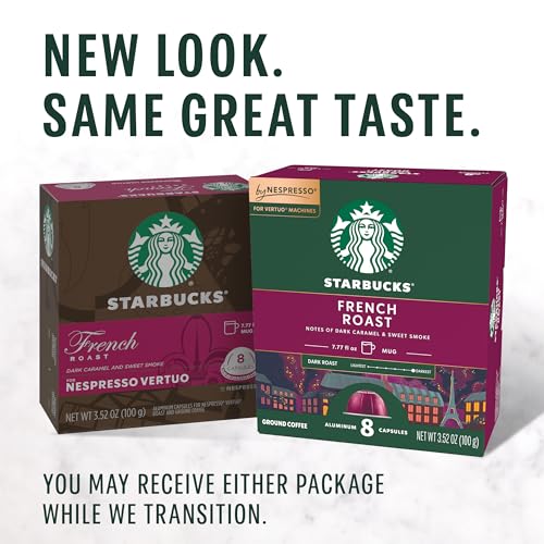 Starbucks by Nespresso Vertuo, French Roast, Dark Roast Coffee, 32-count Coffee Pods, Brews 7.8 oz.