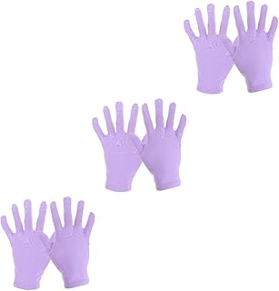 فوميز. 3 ازواج من قفازات التجميل المرطبة واللوشن واللوشن لليدين واليدين، قفازات تجميل لليلة واحدة، قفازات قطنية سباندكس للعناية بالاصابع بلون ارجواني