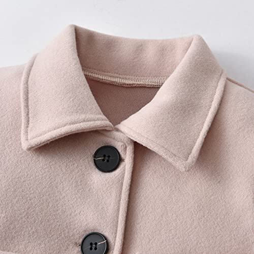 EnJoCho Toddler Girls Peacoat Fall Winter Outerwear Clothes Trench Coat Baby Girl Woolen Coat Girl (A, 18-24 Months)3