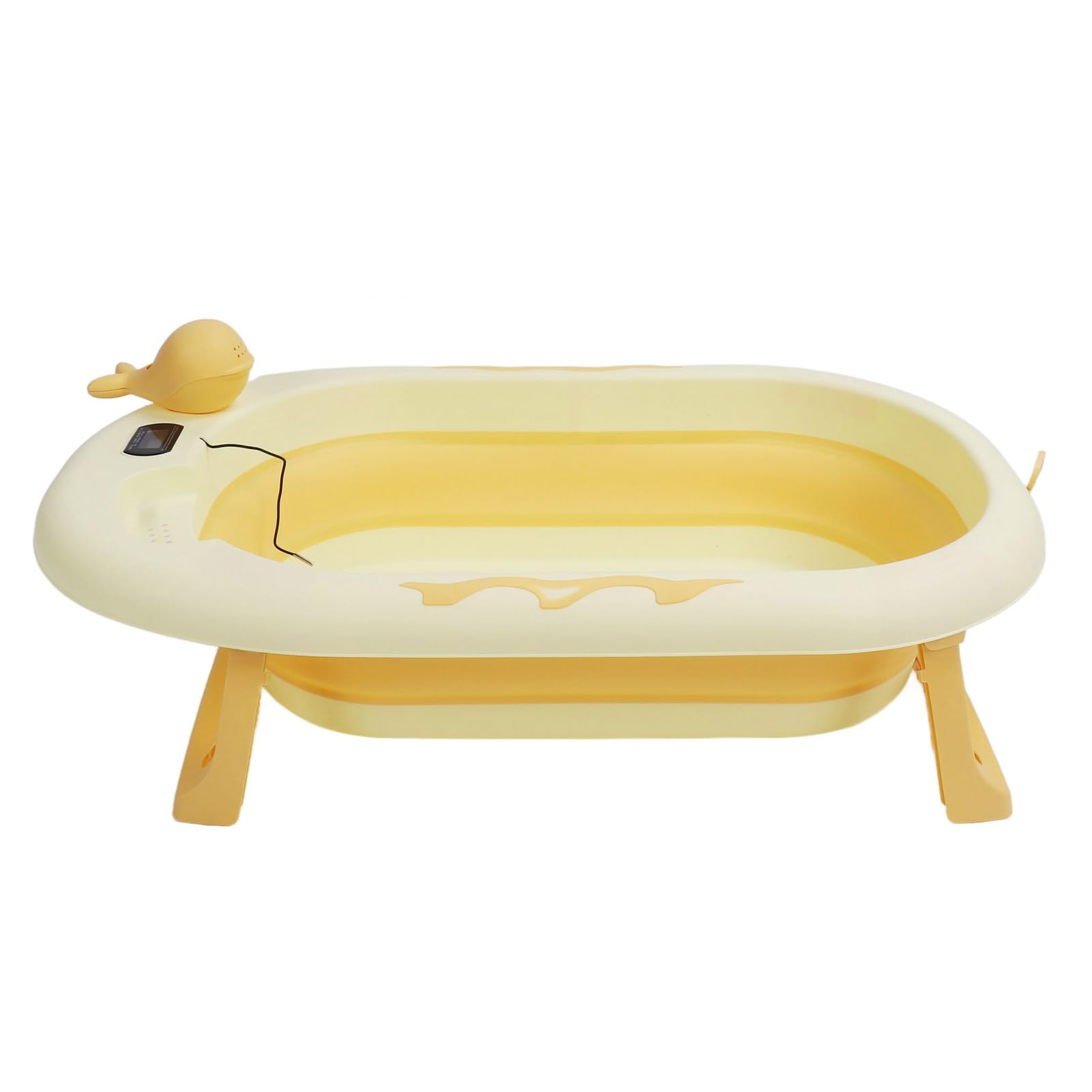 Zusammenklappbare Babybadewanne mit Temperatursensor und Präziser Temperaturanzeige für Ein Komfortables Badeerlebnis. Geeignet für Babys von 0 Bis 9 Jahren. Hergestellt aus PP und TPE