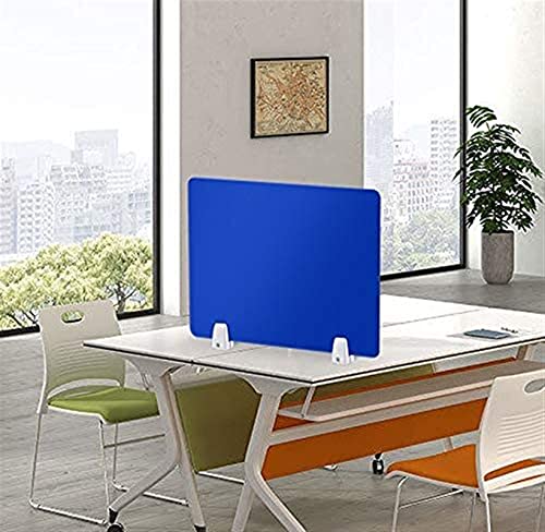 Partition de bureau acrylique bleue anti-distraction 50x40cm écran mobile