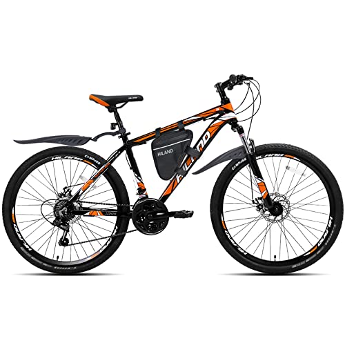Hiland Mountainbike MTB 26 Zoll mit Rahmentasche 432mm Aluminiumrahmen...