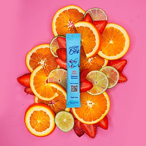 Waterboy Weekend Recovery | 3,187Mg Electrolyte Powder Packets | Ginger + L-Theanine + Vitamins | No Sugar, All Natural, Gluten Free | 24 Drink Stick Mixes (Fruit Punch) #TOP3