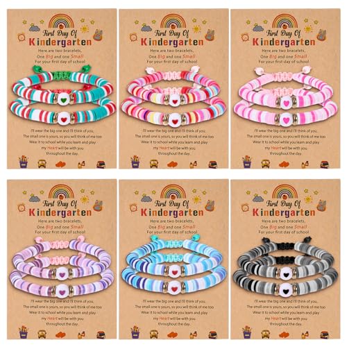 6Pack Back to School Bracelet, First Day of School Bracelet Adjustable Set,...