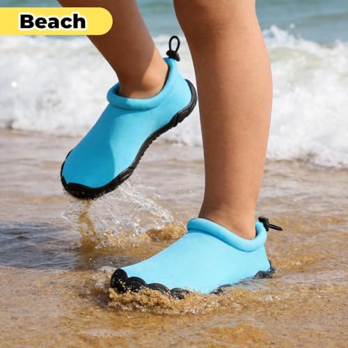 Image of Mishansha Kids Water Shoes Quick-Dry Wide Toe Box Non-Slip Barefoot Shoes Beach Pool Swim Shoes