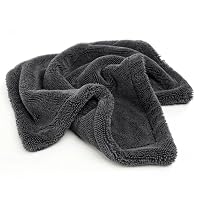 1200GSM Microfiber Car Drying Towel, Double-Twist Loop, Ultra-Absorbent, Quick-Dry, Lint- & Streak-Free, Scratch-Safe, for Car Wash & Detailing (1 Pack) (Dark Grey, 16" x 16") — image 9