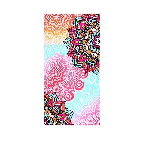 Livilan Pink Mandala Beach Towel Blanket For Girls Women , Soft Lightweight Microfiber Quick Dry And Sand Free Boho Towel, Thin Bohemian Pool Swim Bath Shower Beach Towel Mandala Gift, 30X60 Inch #TOP22