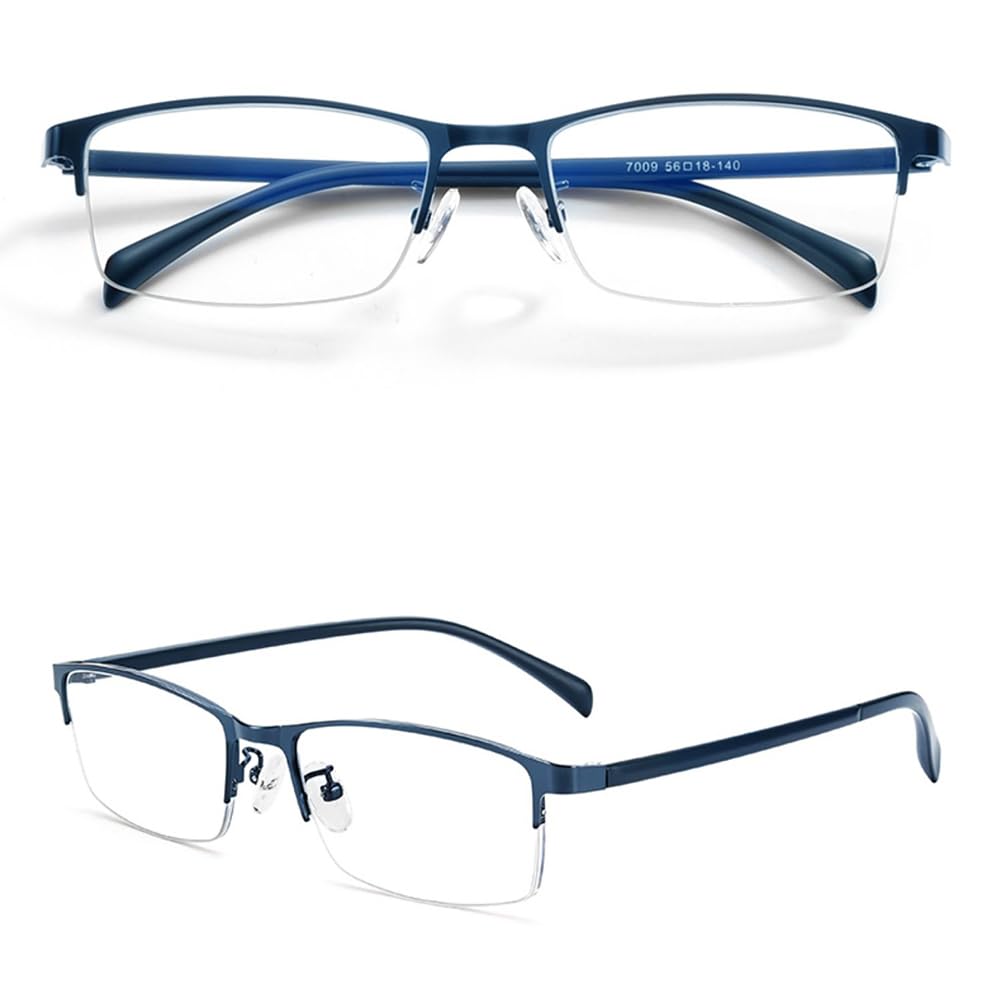 JIETIAN Hombres de Negocios Smart Zoom Anti-Luz Azul HD Gafas de Lectura, 1,56 Lente de Resina asférica Lector,Azul,+1.25