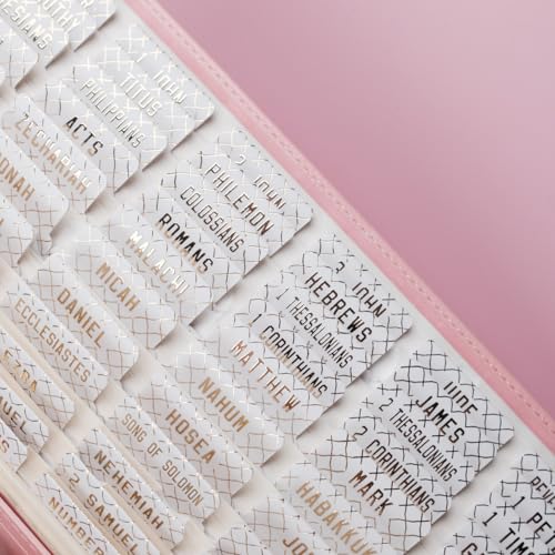 UPAFEXXI-Laminated Bible Tabs, Gold Foil Embossed Lettering(White)