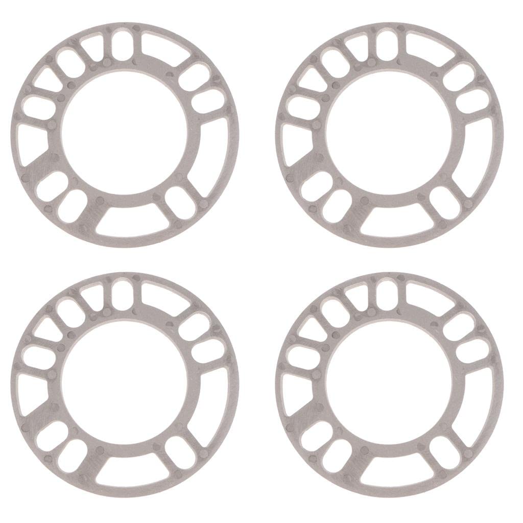 T.O.G. 4 Pieces 5mm Universal Aluminum Alloy Car Wheel Spacer Shims for Car Styling