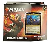 Inhalt: Ein 100 Kartenstarkes Ready-to-Play Magic: The Gathering Commander Deck; Eine Premiumkarte; 10 Tokens; 1 Deck Box; 1 Lebenspunktezähler