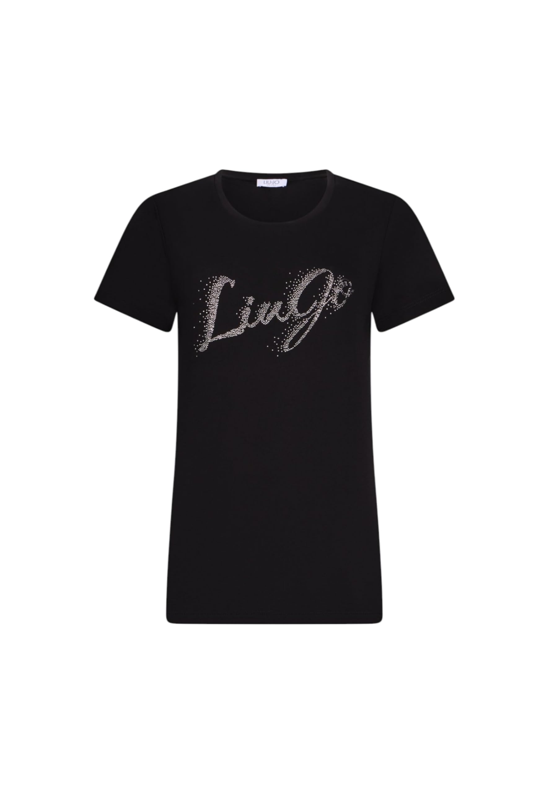 Liu Jo T-Shirt in Cotone con Logo in Strass | 5BLDAUF5266JS904 P9004 Nero