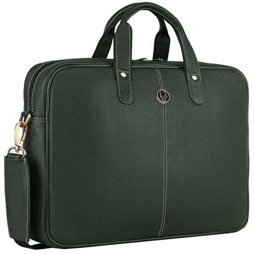 Image of WildHorn Leather Laptop Messenger Bag for Laptop /MacBook up to 15 inch| Padded Laptop Compartment |Office Bag I 365 Days Warranty