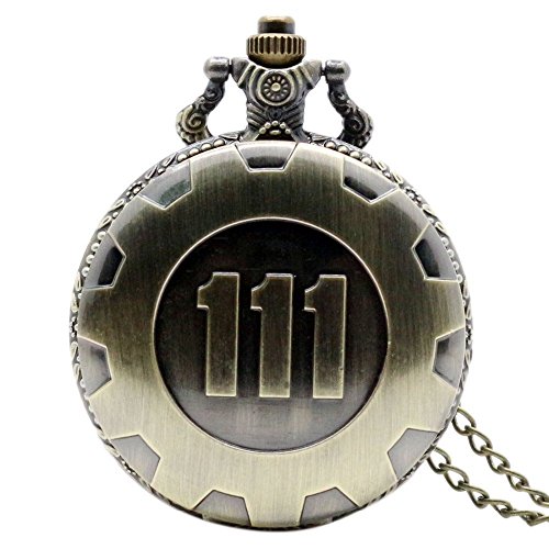 fulla2116 Rétro Quartz Collier Montre de poche Pendentif Fallout Vault