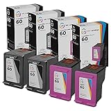 LD Remanufactured Ink Cartridge Replacements for HP 60 (2 Black, 2 Color, 4-Pack)