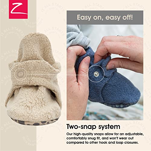 Zutano Unisex Cozie Fleece Baby Booties With Grippers, Baby Essentials, Khaki, 12 Months #TOP2