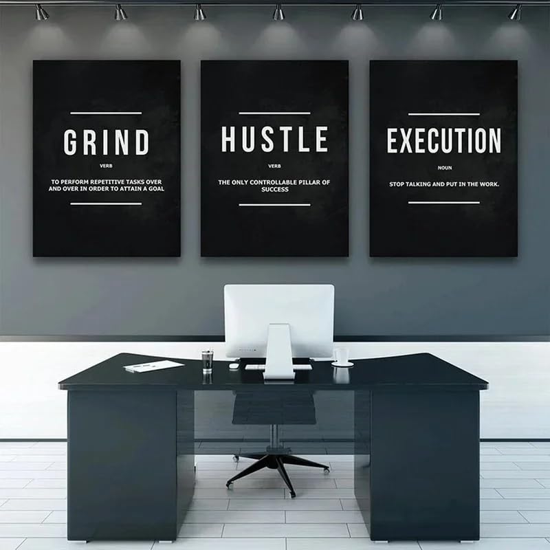 Images inspirantes et décoration d'intérieur : lot de 3 peintures sur toile de motivation