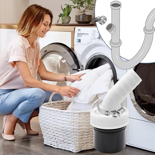 Waschmaschine Abfluss Adapter, 4 Stück Waschmaschinenanschluss Abfluss, Ablauf Adapter für Geschirrspüler und Waschmaschine, Einfache Installation, Platzsparendes Design