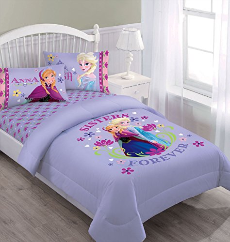 Disney Frozen Nordic Summer Comforter Set with Fitted Sheet, Twin