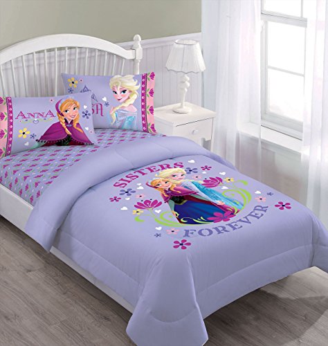 Disney Frozen Nordic Summer Florals Full Comforter Set with Fitted Sheet