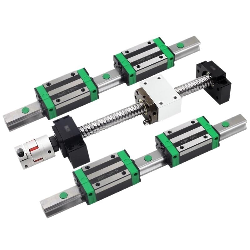 Metal Ball Screw nut SFU1605 Ball Screw Set L1000mm +Linear Rails 2pcs Square Guide+4pcs HGW20CC Carriages Blocks for CNC Machine(900mm)