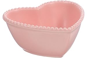Luxshiny Pink Heart-Shaped Ceramic Fruit Bowl