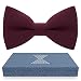Bow Tie House Men's Pre-Tied Bow Tie in Classic Gabardine (Medium, Dark Red)