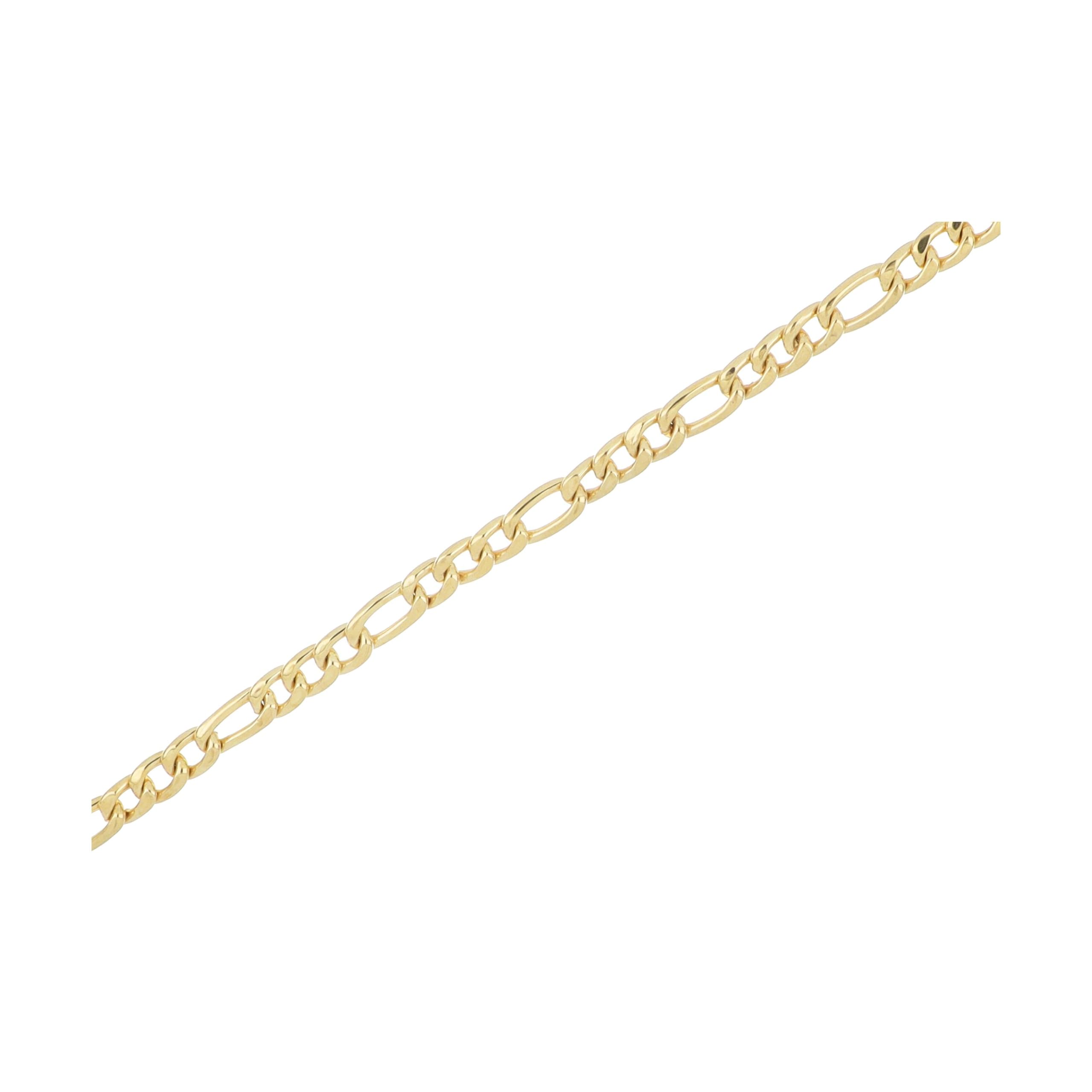 DelPia, Bracciale Unisex Tecnica Brevettata 2begold in Oro 18kt e Anima Argento Sterling 925 Modello Figaro (20,5cm)