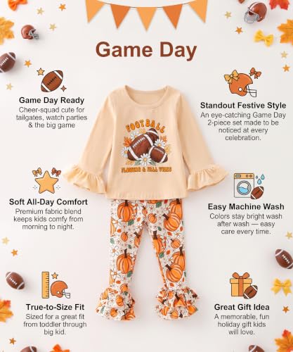 Image of Unique Baby 2 Piece Girls Double Ruffle Leggings and Long Sleeve Shirt Clothes Set Kid and Toddler Girl Outfit