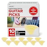 Landstrom Design Sharkfin Medium Guitar Picks (White Goldprint, 10-Pack) | 3 Play Edge Design for Various Tones | Premium Nylon Acoustic & Electric Guitar Picks | The Original Sharkfin from Sweden
