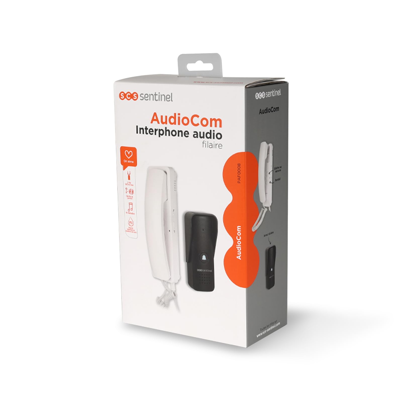 SCS SENTINEL - Citofono Audio Fisso AudioCom - Trasformatore Integrato - Alimentazione 9-12V DC - Combinato con Piastra Stradale - Frontale in Alluminio - Grado IP55 - Dimensioni L67xH208xP50
