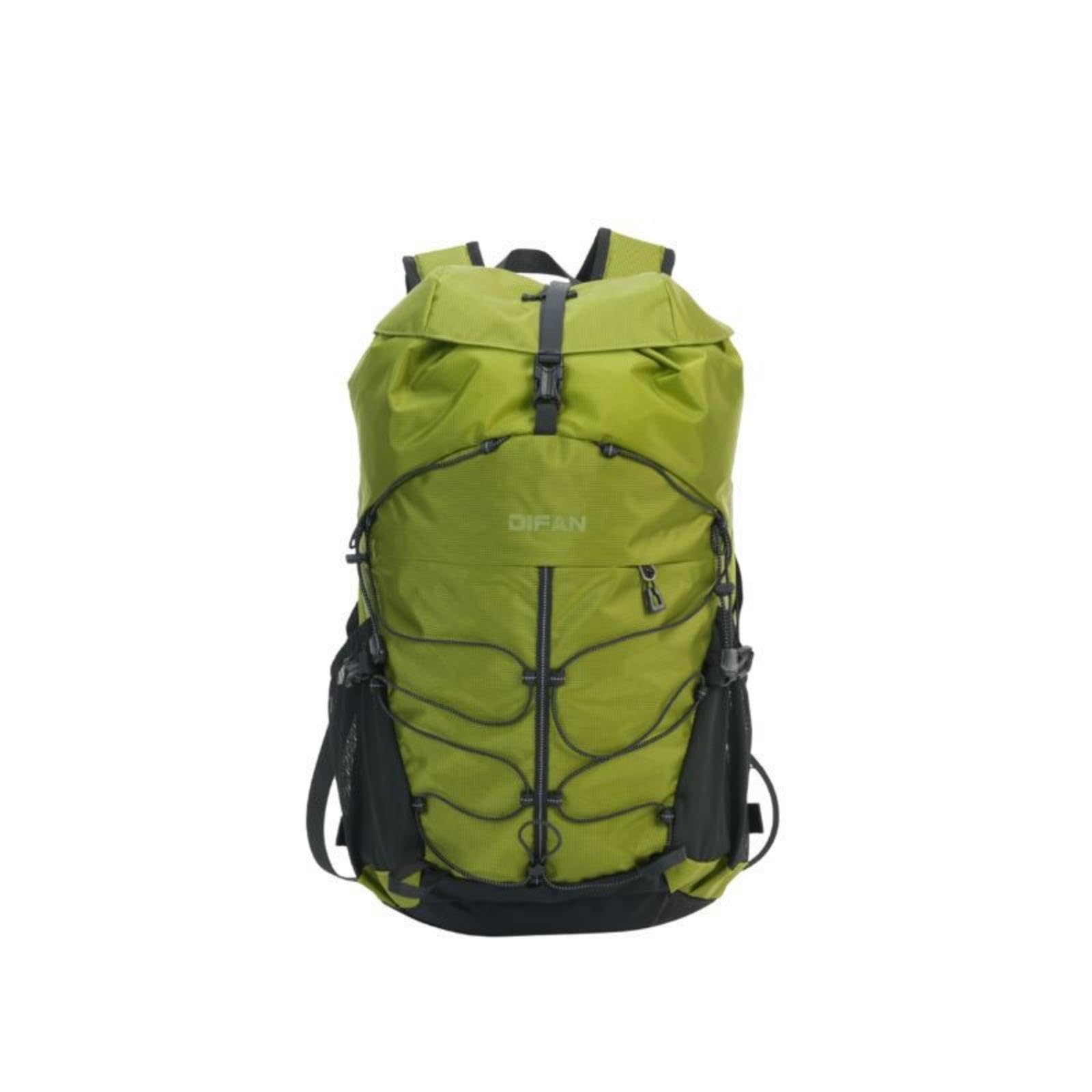 Hiking Backpack Bungee Cord Travel Daypack Structured Flap Top Backpack for Day Trips Green-picture-19