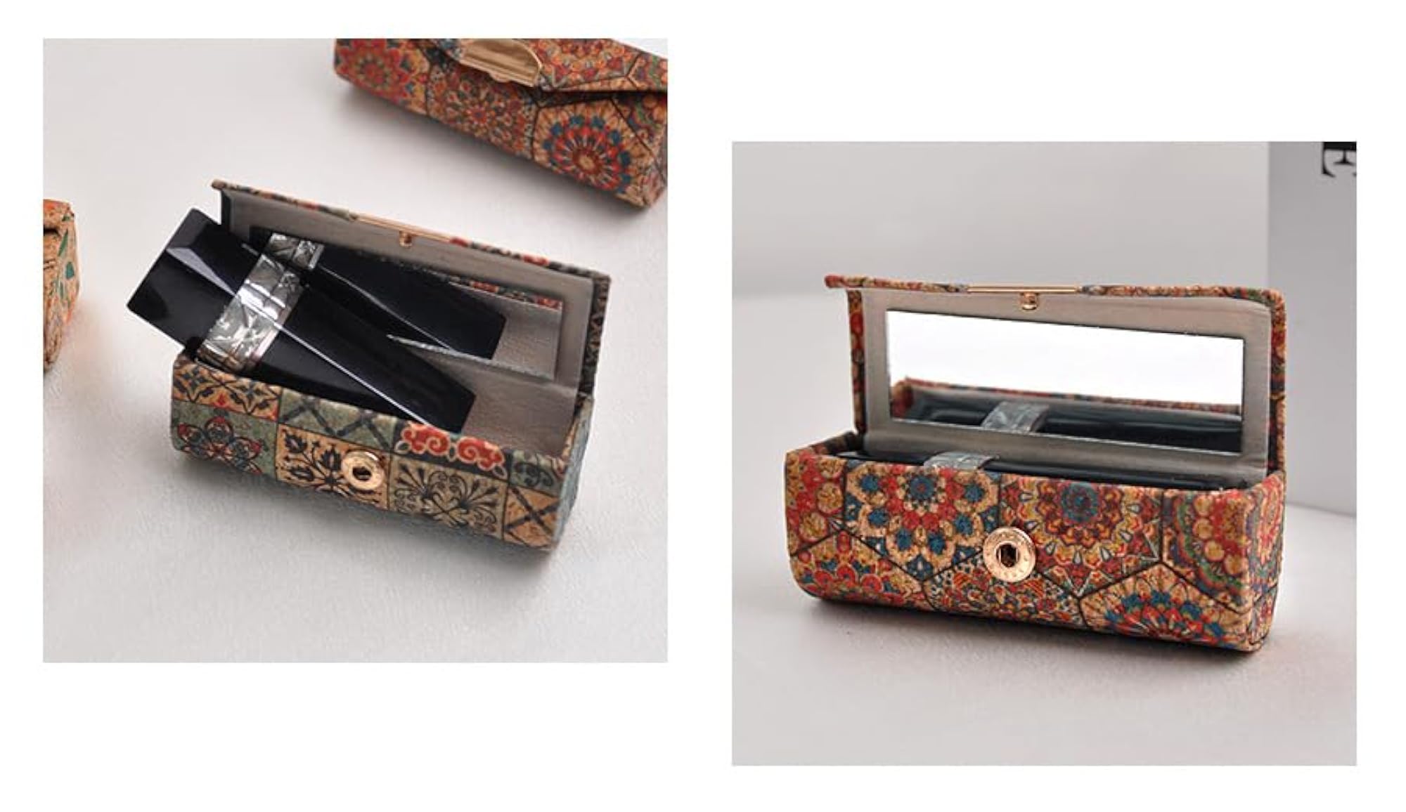 Folding Lipstick Storage Box with Mirror, Pack of 5
