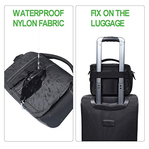 Estarer Camera Shoulder Bag Case, DSLR Camera Bag Water-Resistant for Nikon, Canon, Sony, Fuji Instax, Mirrorless Cameras and Lenses