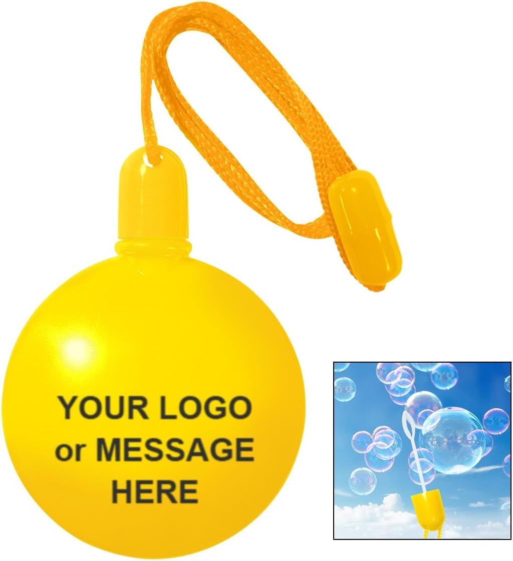 100-Qty Custom Bubble Dispenser Neckace - Bulk Promotional Items with Your Logo