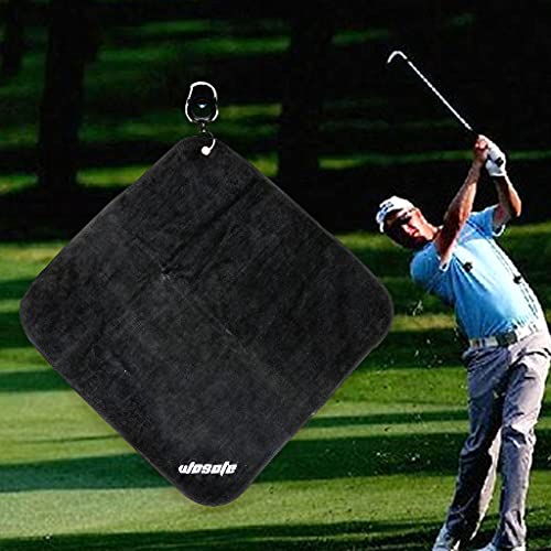 Hellery cmスクエアロファイバータオルカラビナフック付き高吸水クリーニングタオルワイピングドネス, ブラック 4枚目