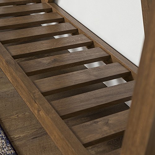 New 52 Inch Wide A-Frame Rustic Entry Table with Marble Color Top and Walnut Finish