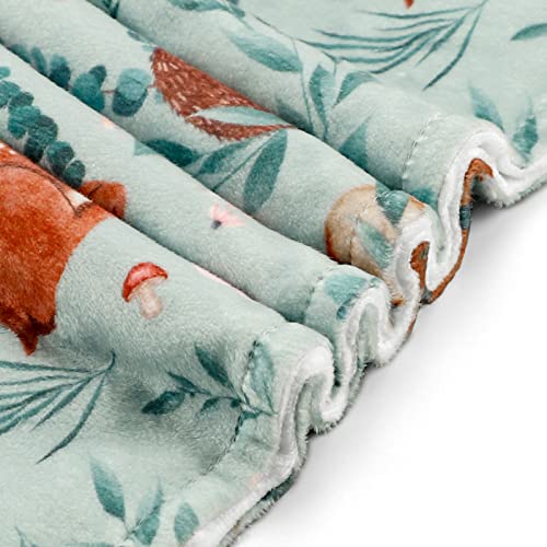 Image of TANOFAR Minky Baby Blankets, Soft Toddler Blanket for Boys Girls, Dotted Backing, Double Layer Crib Receiving Blanket, for Nursery /Stroller /Toddler Bed /Carseat, 30 x 40 Inch, Woodland Animals