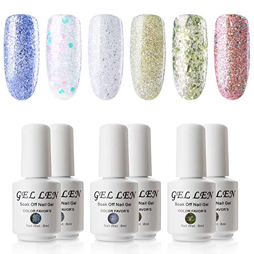 最安値 Gellen 透心瓶new 第三弾 ジェルネイル カラーポリッシュ 厳選6色 8ml Uv Led カラージェル セット パーティー クリアラメの価格比較